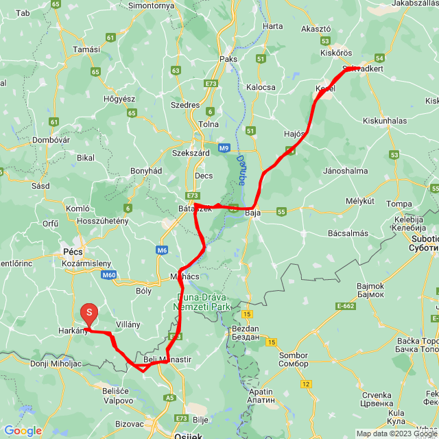 Nom du voyage: 20230618_072402<br>Motard: Gábor Kincses<br>Départ: 2023.06.18.<br>Distance: 352.617 km<br>Vitesse moyenne: 74 km/h<br> 20230618_072402