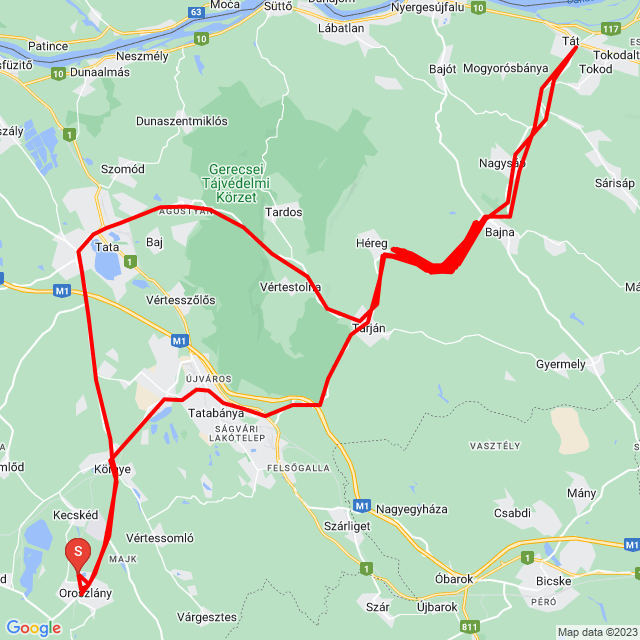 Name of route: 20230702_173225<br>Biker's name: Takács Richárd<br>Start: 2023.07.02.<br>Distance: 196.477 km<br>Average speed: 101 km/h<br> 20230702_173225