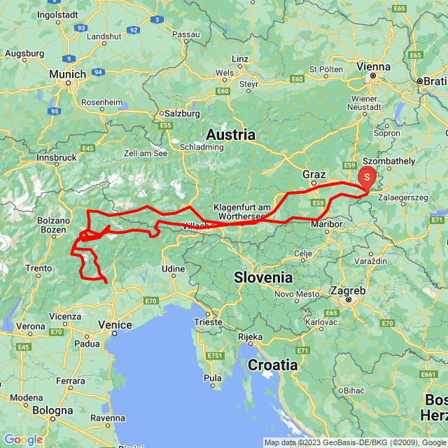 Nom du voyage: Motorozós Dolomitok<br>Motard: KMENYUS<br>Départ: 2023.07.06.<br>Distance: 1459.15 km<br>Vitesse moyenne: 57 km/h<br> Motorozós Dolomitok
