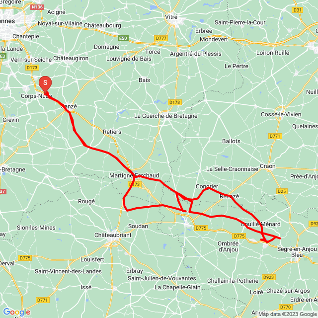 Nom du voyage: la mine bleue 09.10.2023<br>Motard: Ludovic Brault<br>Départ: 2023.09.10.<br>Distance: 158.746 km<br>Vitesse moyenne: 42 km/h<br> la mine bleue 09.10.2023