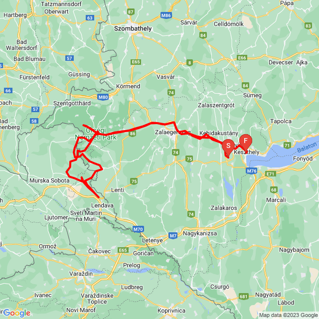 Nome della gita: 20230915_Őrség<br>Motorista: Joós Ferenc<br>Partenza: 2023.09.15.<br>Distanza: 286.188 km<br>Velocità media: 61 km/h<br> 20230915_Őrség
