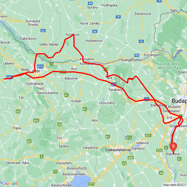 Nome della gita: 20230920_Szabó Laci látogatás<br>Motorista: Lajos Végh<br>Partenza: 2023.09.20.<br>Distanza: 451.351 km<br>Velocità media: 78 km/h<br> 20230920_Szabó Laci látogatás