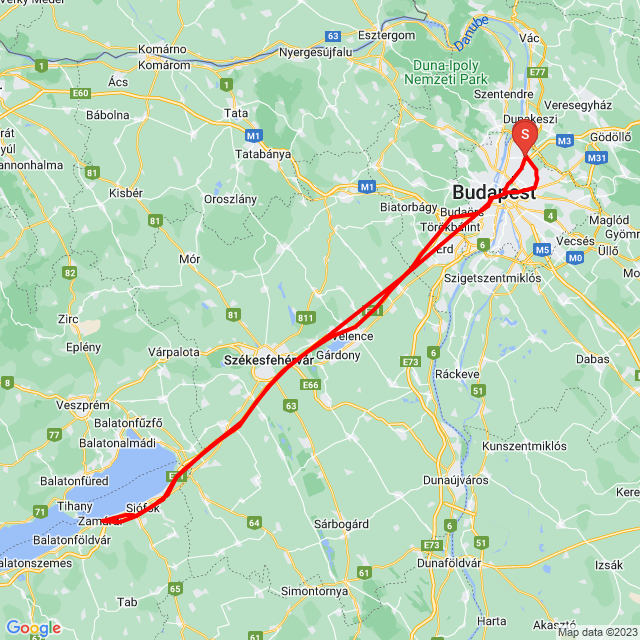 Nom du voyage: 20231006 Bp-Zamárdi-Bp<br>Motard: Könyves Zoltán<br>Départ: 2023.10.06.<br>Distance: 249.73 km<br>Vitesse moyenne: 22 km/h<br> 20231006 Bp-Zamárdi-Bp