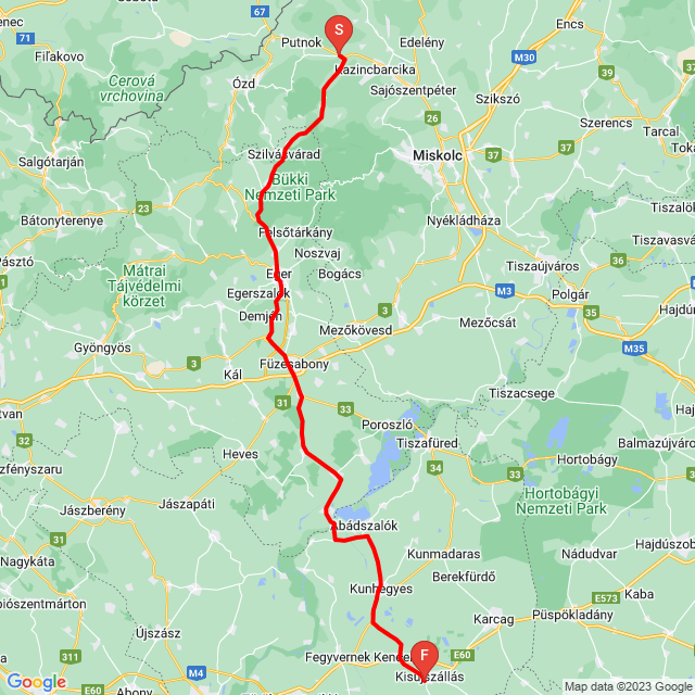 Nom du voyage: 20231007_141433<br>Motard: Szilágyi Lajos<br>Départ: 2023.10.07.<br>Distance: 154.061 km<br>Vitesse moyenne: 66 km/h<br> 20231007_141433
