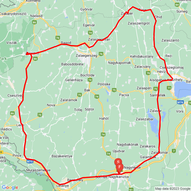 Nom du voyage: 20231007_080940<br>Motard: Kisiván Tibor<br>Départ: 2023.10.07.<br>Distance: 217.118 km<br>Vitesse moyenne: 57 km/h<br> 20231007_080940