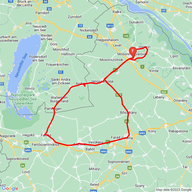Nom du voyage: 20231007_104748<br>Motard: Zsolt Bánlaki Papa<br>Départ: 2023.10.07.<br>Distance: 130.486 km<br>Vitesse moyenne: 52 km/h<br> 20231007_104748