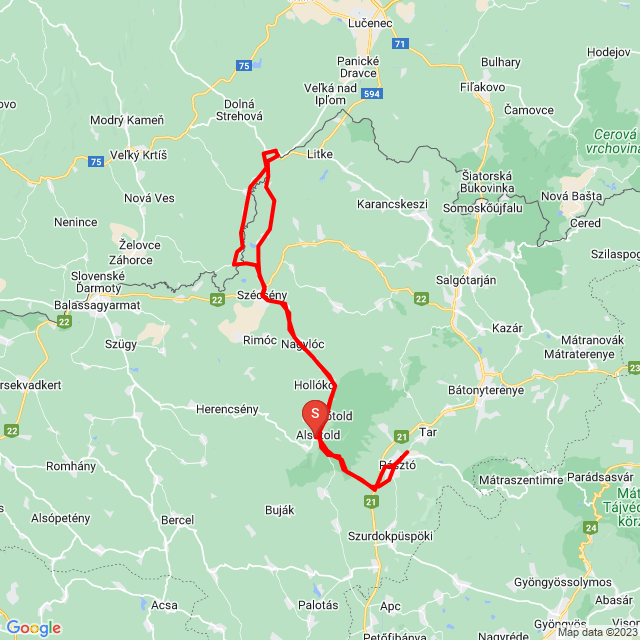Nome della gita: 20231126_120332<br>Motorista: László Kiss<br>Partenza: 2023.11.26.<br>Distanza: 106.165 km<br>Velocità media: 69 km/h<br> 20231126_120332
