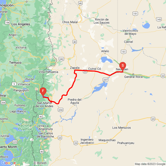 Nome della gita: Huechulafquen, camping los cipreses, motoacampe de noviembre 2023<br>Motorista: Pablo Eiriz<br>Partenza: 2023.11.24.<br>Distanza: 418.276 km<br>Velocità media: 64 km/h<br> Huechulafquen, camping los cipreses, motoacampe de noviembre 2023
