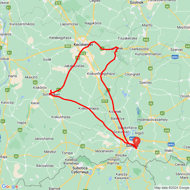Name of route: 20240407_091352<br>Biker's name: Palacsinta Pista<br>Start: 2024.04.07.<br>Distance: 243.068 km<br>Average speed: 71 km/h<br> 20240407_091352