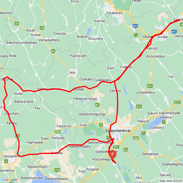 Name of route: 20231001_102529<br>Biker's name: Zé Hammer<br>Start: 2023.10.01.<br>Distance: 236.75 km<br>Average speed: 70 km/h<br> 20231001_102529