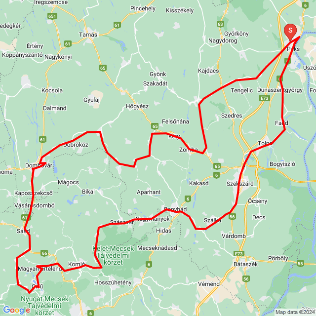 Name of route: 20240407_095246<br>Biker's name: Magyarfalvi László<br>Start: 2024.04.07.<br>Distance: 263.475 km<br>Average speed: 65 km/h<br> 20240407_095246