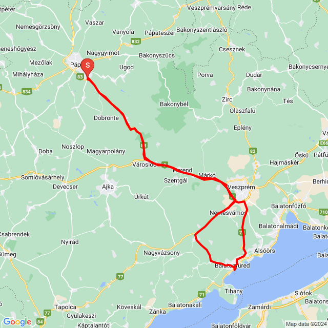 Name of route: 20231011_161324<br>Biker's name: Joó Tamás<br>Start: 2023.10.11.<br>Distance: 139.131 km<br>Average speed: 96 km/h<br> 20231011_161324