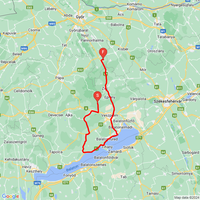 Name of route: 20240407_113612<br>Biker's name: Benkovics István<br>Start: 2024.04.07.<br>Distance: 134.269 km<br>Average speed: 69 km/h<br> 20240407_113612