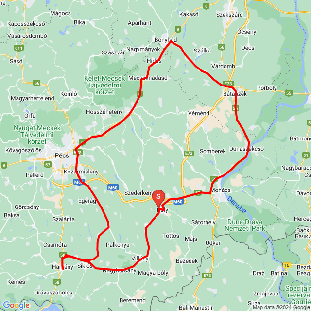 Nom du voyage: 20240413_153555<br>Motard: Sztojnics Zoltán<br>Départ: 2024.04.13.<br>Distance: 174.948 km<br>Vitesse moyenne: 78 km/h<br> 20240413_153555