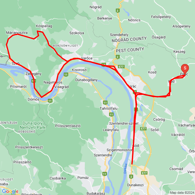Nom du voyage: unalmas egyedül....<br>Motard: Zsolt Jobbágy<br>Départ: 2024.04.13.<br>Distance: 117.679 km<br>Vitesse moyenne: 64 km/h<br> unalmas egyedül....