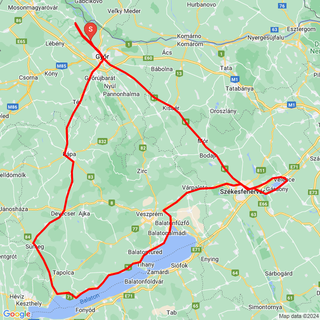Name of route: május 1.<br>Biker's name: Deákovits Diána<br>Start: 2024.05.01.<br>Distance: 399.561 km<br>Average speed: 66 km/h<br> május 1.