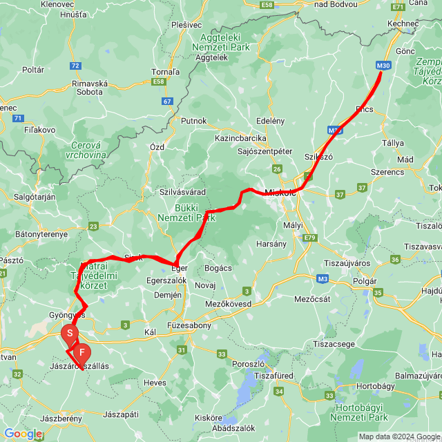 Name of route: Ducati s4 Majdnem hollóháza<br>Biker's name: Roland Guba<br>Start: 2024.05.01.<br>Distance: 377.119 km<br>Average speed: 67 km/h<br> Ducati s4 Majdnem hollóháza
