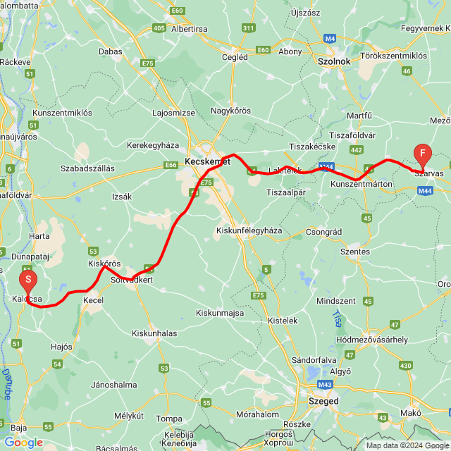 Name of route: 20240406_125829<br>Biker's name: Zoltán Lódri<br>Start: 2024.04.06.<br>Distance: 159.034 km<br>Average speed: 95 km/h<br> 20240406_125829