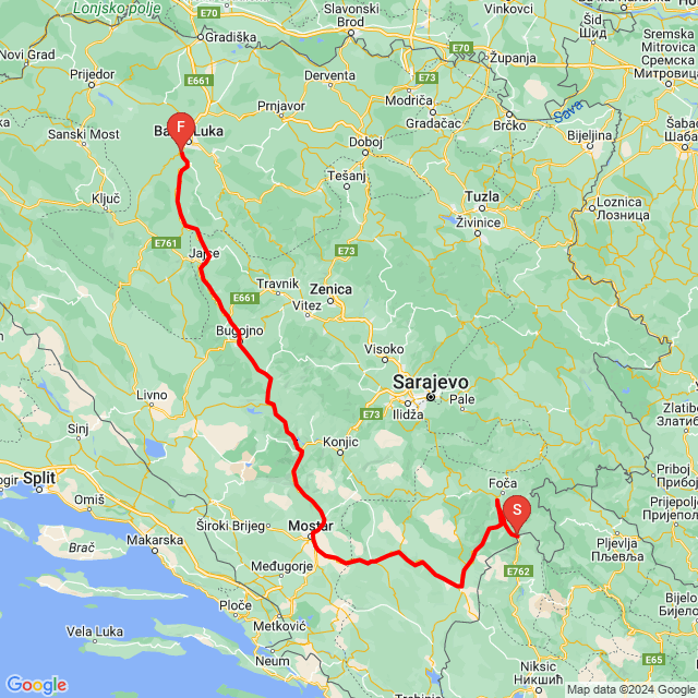 Nome della gita: 20230812 Albán túra 7.nap<br>Motorista: György Gábor<br>Partenza: 2023.08.12.<br>Distanza: 394.186 km<br>Velocità media: 62 km/h<br> 20230812 Albán túra 7.nap