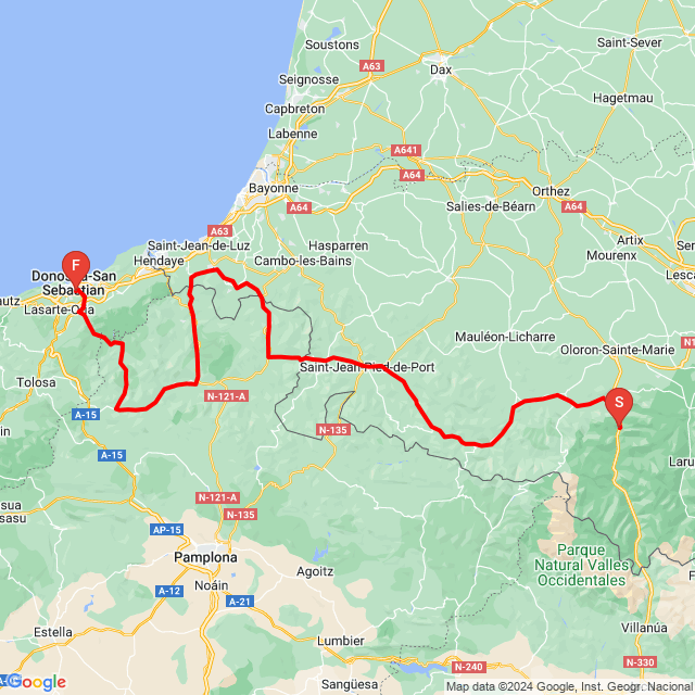 Nome della gita: 20240622 Pireneusok Day3<br>Motorista: Tomi Szittya<br>Partenza: 2024.06.22.<br>Distanza: 262.659 km<br>Velocità media: 59 km/h<br> 20240622 Pireneusok Day3
