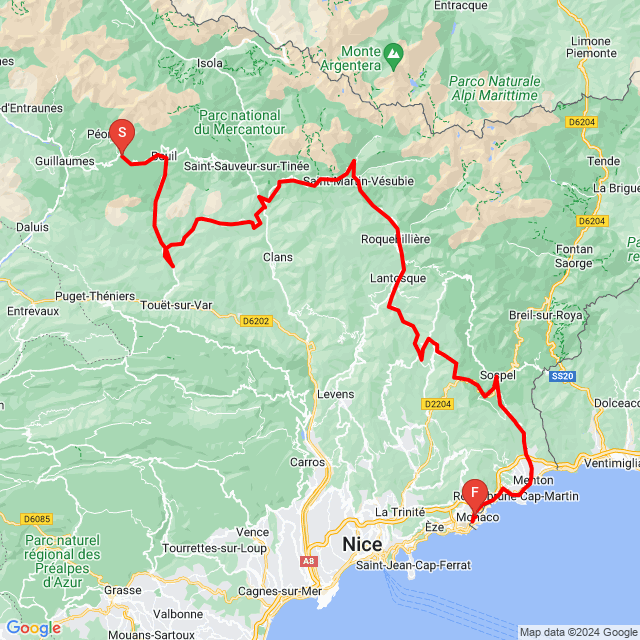 Nom du voyage: 20240627_091305 FR 5. nap Monaco<br>Motard: WCsaba<br>Départ: 2024.06.27.<br>Distance: 167.499 km<br>Vitesse moyenne: 40 km/h<br> 20240627_091305 FR 5. nap Monaco