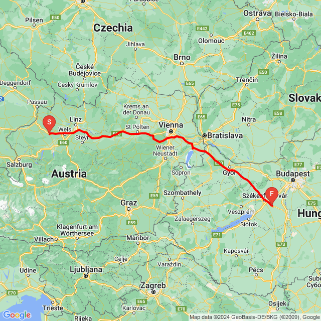 Nom du voyage: 20240627_114105<br>Motard: Tiber Ferenc<br>Départ: 2024.06.27.<br>Distance: 450.383 km<br>Vitesse moyenne: 102 km/h<br> 20240627_114105