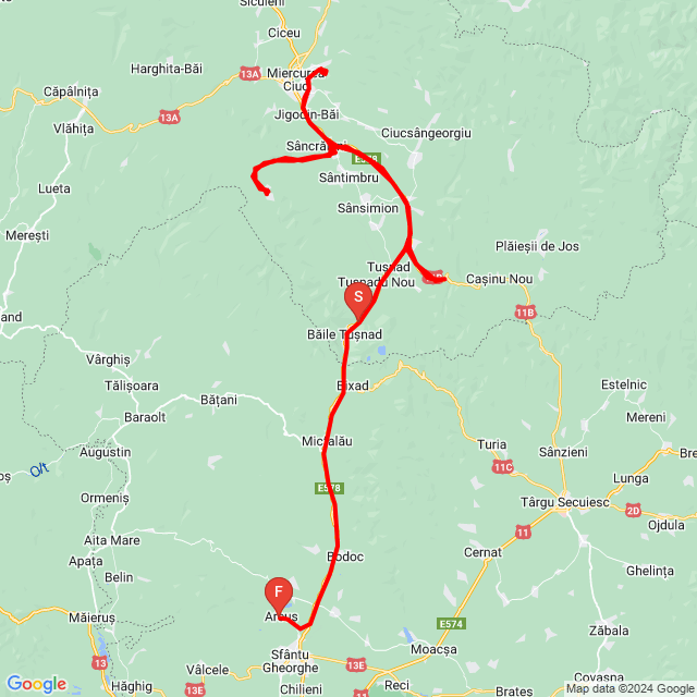 Nom du voyage: 20240627_Csiksomlyo<br>Motard: Albert-Zsombó<br>Départ: 2024.06.27.<br>Distance: 142.811 km<br>Vitesse moyenne: 51 km/h<br> 20240627_Csiksomlyo