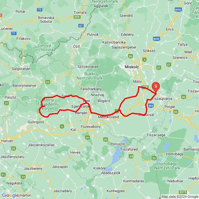 Name of route: 20240630_Mónikás karika<br>Biker's name: Pulai Sándor<br>Start: 2024.06.30.<br>Distance: 243.941 km<br>Average speed: 74 km/h<br> 20240630_Mónikás karika