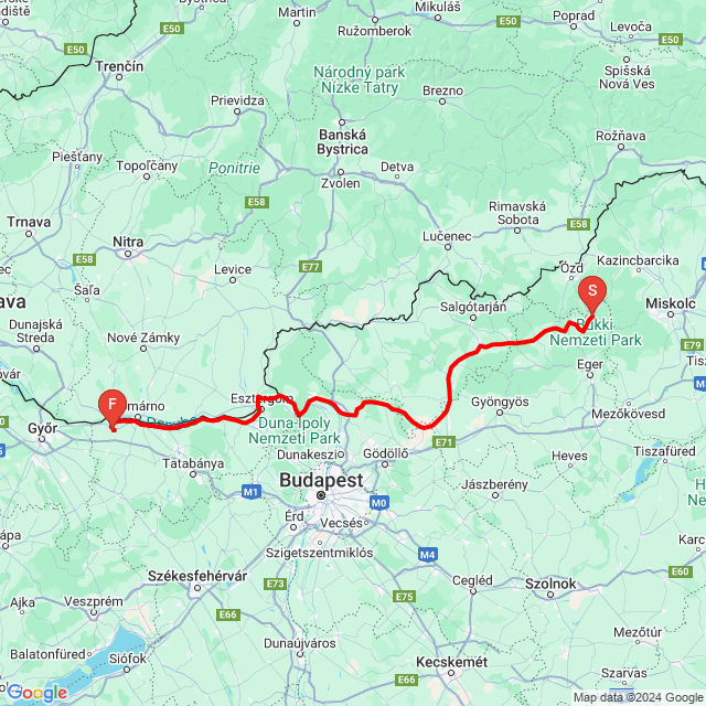 Nom du voyage: Szilvásvárad-Ács(Makotról haza) <br>Motard: Levente Markó<br>Départ: 2024.09.08.<br>Distance: 253.326 km<br>Vitesse moyenne: 65 km/h<br> Szilvásvárad-Ács(Makotról haza)