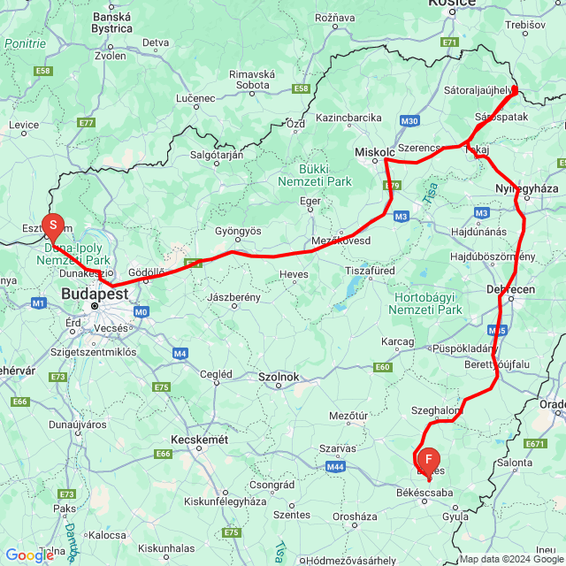 Nom du voyage: 20240908_085726<br>Motard: Kutyik Gábor<br>Départ: 2024.09.08.<br>Distance: 540.722 km<br>Vitesse moyenne: 86 km/h<br> 20240908_085726