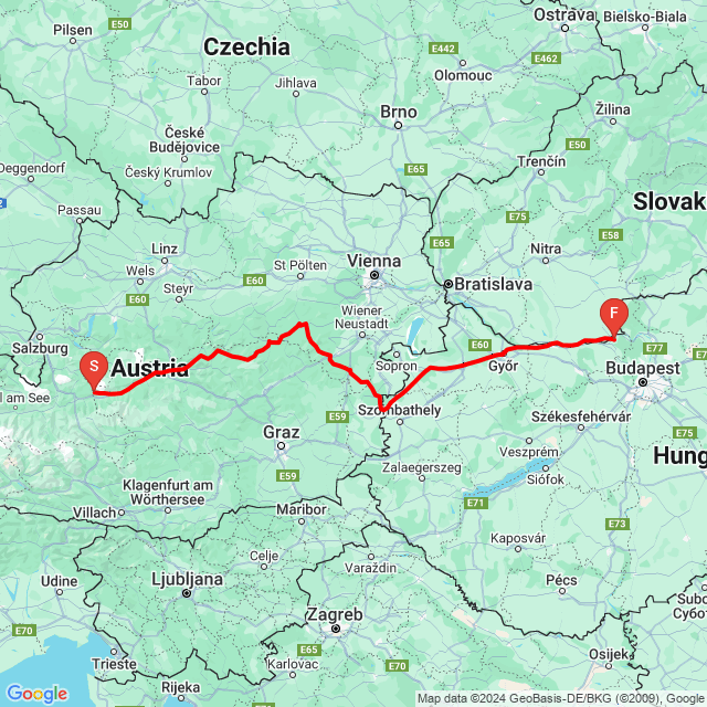 Nom du voyage: 20240908_4. Ausztria túra 3. nap 1476km a vége<br>Motard: ÁkiBoy<br>Départ: 2024.09.08.<br>Distance: 549.106 km<br>Vitesse moyenne: 68 km/h<br> 20240908_4. Ausztria túra 3. nap 1476km a vége