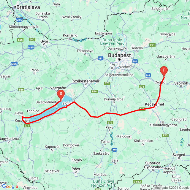 Nom du voyage: 20240908_120623<br>Motard: Szebenyi Zsolt<br>Départ: 2024.09.08.<br>Distance: 344.013 km<br>Vitesse moyenne: 63 km/h<br> 20240908_120623
