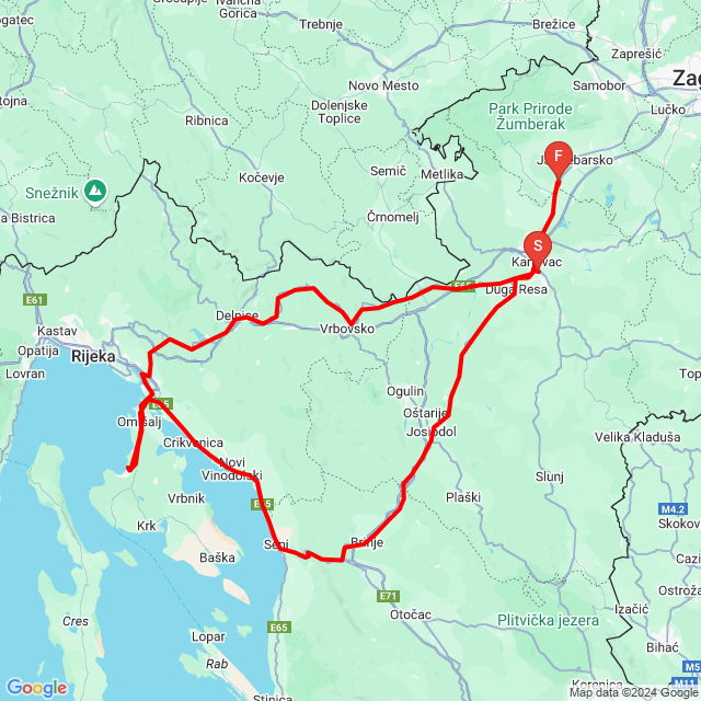 Útvonal neve: Crovenia day3<br>Motoros: Dávid Sugár<br>Indulás: 2024.09.27.<br>Távolság: 340.888 km<br>Átlagsebesség: 68 km/h<br> Crovenia day3