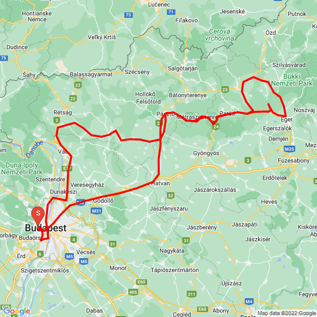 Nome della gita: Bükk V2<br>Motorista: Rider Baloo<br>Partenza: 2016.04.03.<br>Distanza: 438.323 km<br>Velocità media: 80 km/h<br> Bükk V2