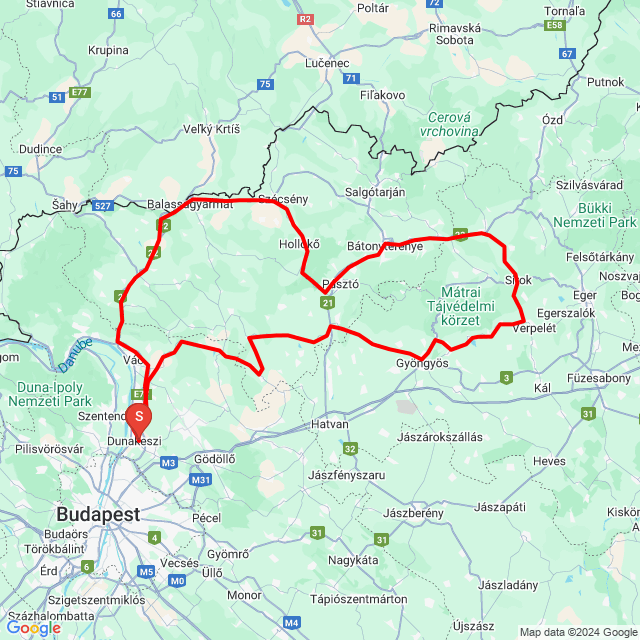 Nome della gita: 20241103_Dk Sirok 310km<br>Motorista: Bálint<br>Partenza: 2024.11.03.<br>Distanza: 310.052 km<br>Velocità media: 64 km/h<br> 20241103_Dk Sirok 310km