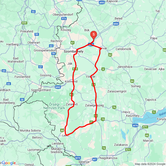 Nome della gita: 20241103_114351<br>Motorista: Végh Szilárd<br>Partenza: 2024.11.03.<br>Distanza: 202.955 km<br>Velocità media: 77 km/h<br> 20241103_114351