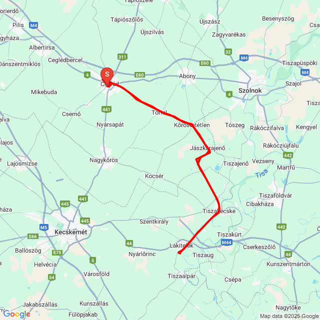 Name of route: 20250222_114720<br>Biker's name: Gál Attila<br>Start: 2025.02.22.<br>Distance: 115.572 km<br>Average speed: 75 km/h<br> 20250222_114720