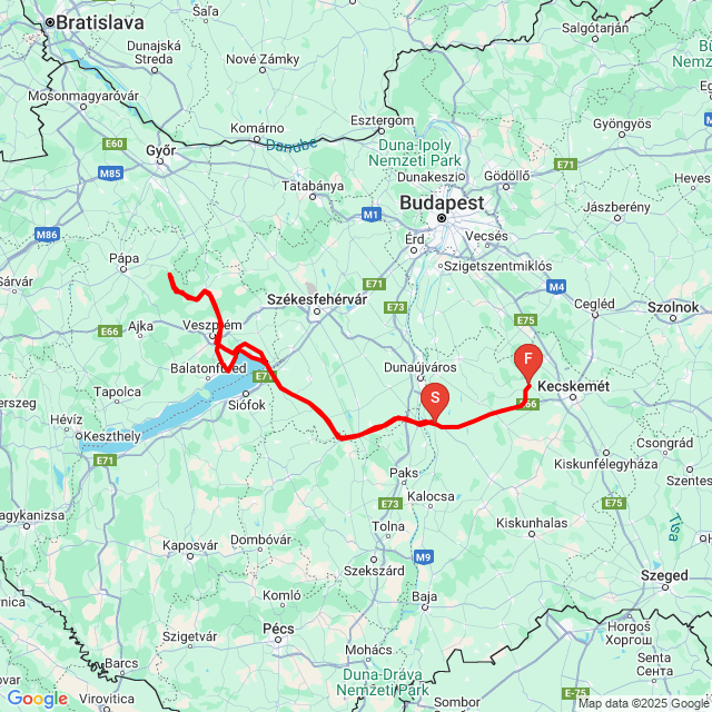 Nome della gita: szezon kezdo<br>Motorista: Kristóf Taskó<br>Partenza: 2025.03.09.<br>Distanza: 428.472 km<br>Velocità media: 93 km/h<br> szezon kezdo