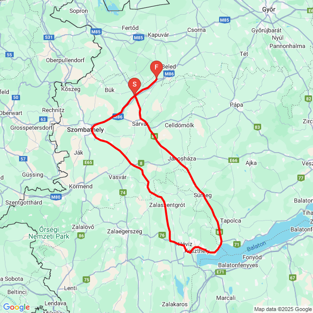 Nome della gita: 20250309_092105<br>Motorista: Lajos Szabó<br>Partenza: 2025.03.09.<br>Distanza: 208.14 km<br>Velocità media: 69 km/h<br> 20250309_092105