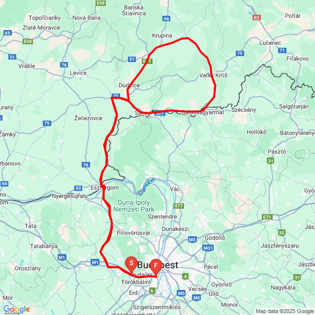 Nome della gita: 2025 idei első<br>Motorista: Orosz Péter<br>Partenza: 2025.03.09.<br>Distanza: 350.25 km<br>Velocità media: 65 km/h<br> 2025 idei első