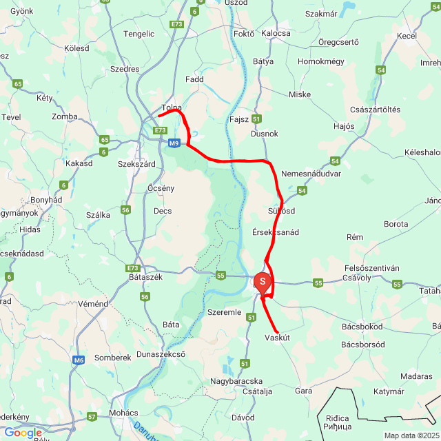 Name of route: Baja-Tolna-Baja Szabolcs motor vásárlás<br>Biker's name: Farkas Norbert<br>Start: 2025.03.19.<br>Distance: 108.549 km<br>Average speed: 68 km/h<br> Baja-Tolna-Baja Szabolcs motor vásárlás