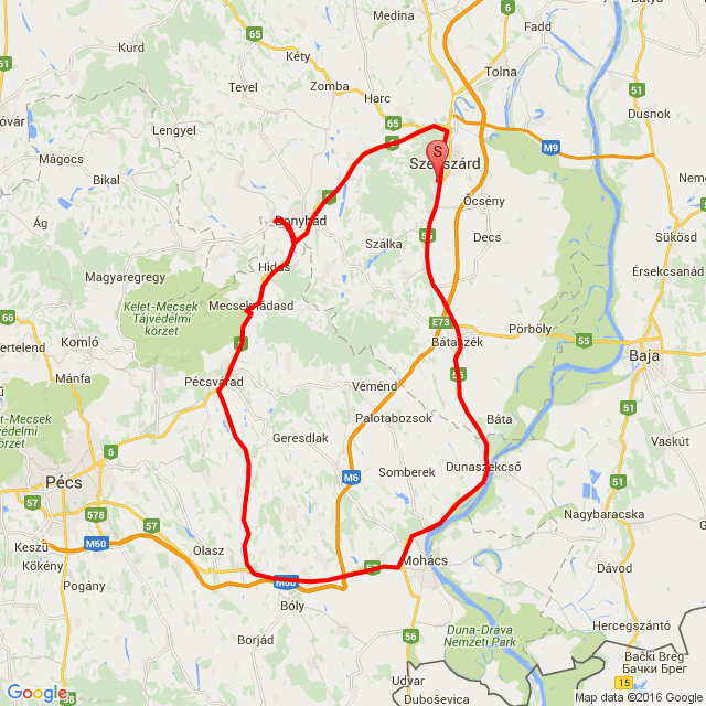 Name of route: 20160421_karika Halasi <br>Biker's name: Jano<br>Start: 2016.04.21.<br>Distance: 129.39 km<br>Average speed: 64 km/h<br> 20160421_karika Halasi
