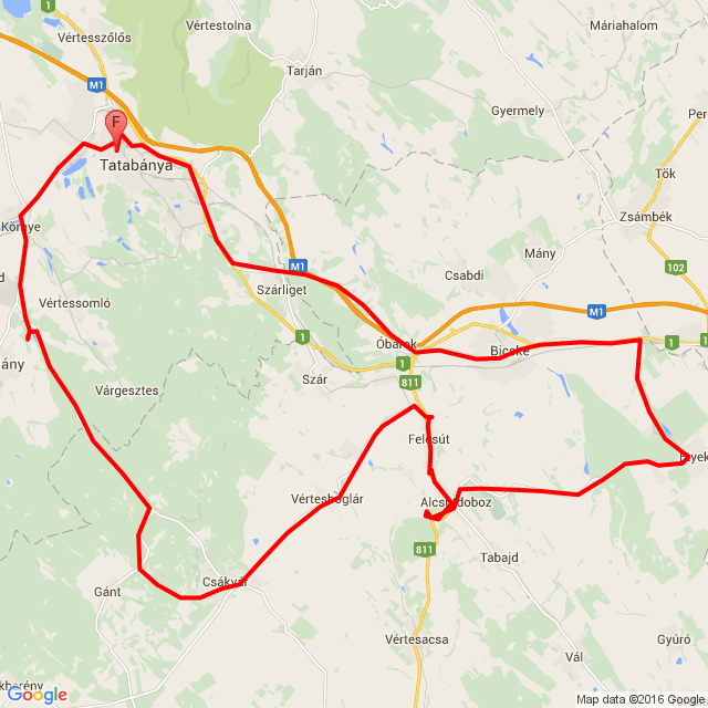 Name of route: 20160422. <br>Biker's name: László Fehér<br>Start: 2016.04.22.<br>Distance: 109.308 km<br>Average speed: 53 km/h<br> 20160422.
