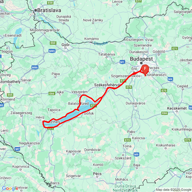 Nom du voyage: 20250502_072240<br>Motard: Lajos Szekeres<br>Départ: 2025.05.02.<br>Distance: 425.852 km<br>Vitesse moyenne: 58 km/h<br> 20250502_072240
