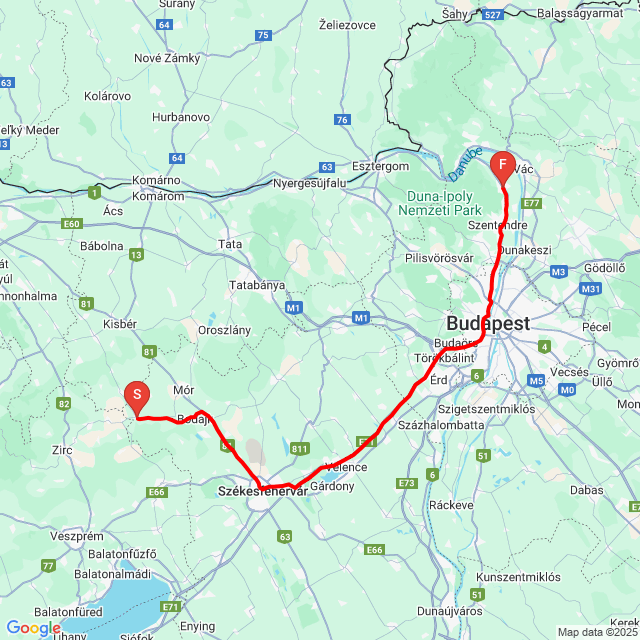 Nom du voyage: 20250502_155052<br>Motard: Szabolcs Tölgyesi<br>Départ: 2025.05.02.<br>Distance: 127.424 km<br>Vitesse moyenne: 62 km/h<br> 20250502_155052