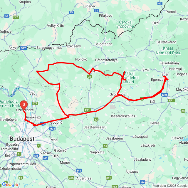 Nom du voyage: 20250502_115744<br>Motard: Ferenc Szepesi<br>Départ: 2025.05.02.<br>Distance: 442.809 km<br>Vitesse moyenne: 77 km/h<br> 20250502_115744