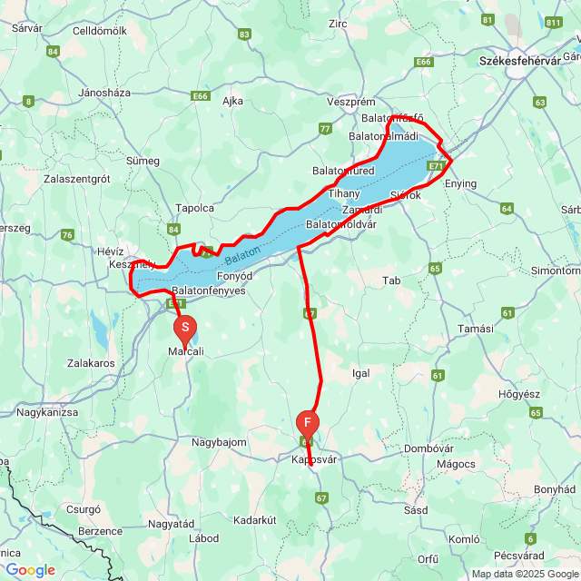 Nom du voyage: 20250502_095856<br>Motard: Csaba Szabó<br>Départ: 2025.05.02.<br>Distance: 241.945 km<br>Vitesse moyenne: 61 km/h<br> 20250502_095856