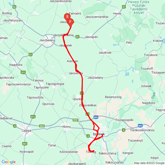 Nom du voyage: 20250502_082052<br>Motard: Molnár Zoltán<br>Départ: 2025.05.02.<br>Distance: 148.776 km<br>Vitesse moyenne: 58 km/h<br> 20250502_082052