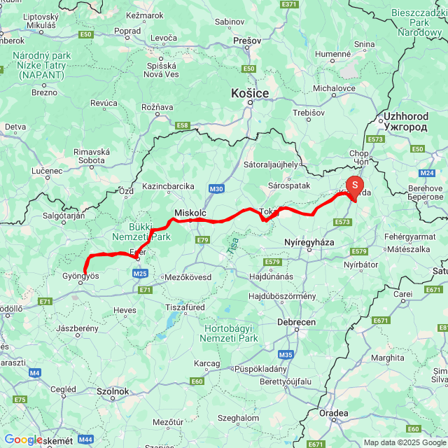 Nom du voyage: 2025_Első mátrai túra<br>Motard: Tibor Dancs<br>Départ: 2025.05.02.<br>Distance: 509.331 km<br>Vitesse moyenne: 60 km/h<br> 2025_Első mátrai túra