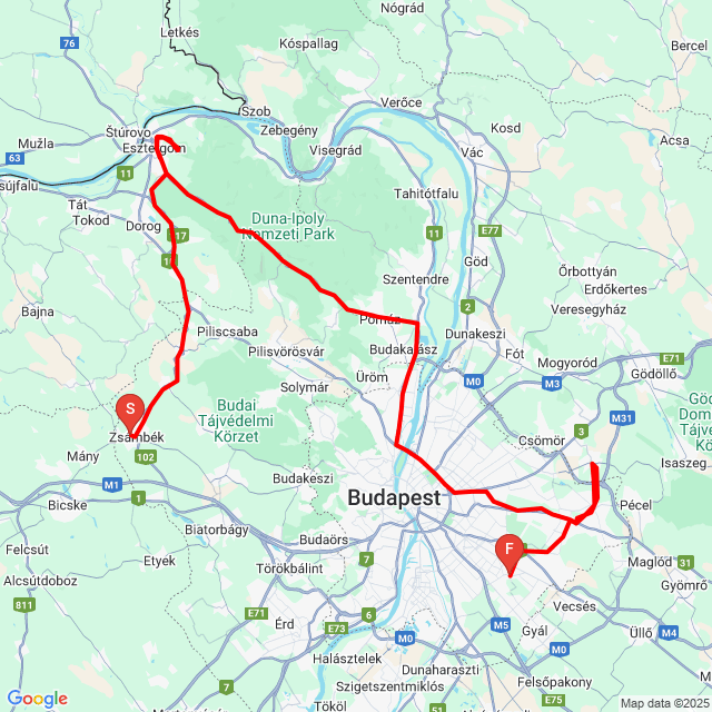 Nom du voyage: 20250502_134823<br>Motard: Király Zoltán<br>Départ: 2025.05.02.<br>Distance: 133.725 km<br>Vitesse moyenne: 57 km/h<br> 20250502_134823